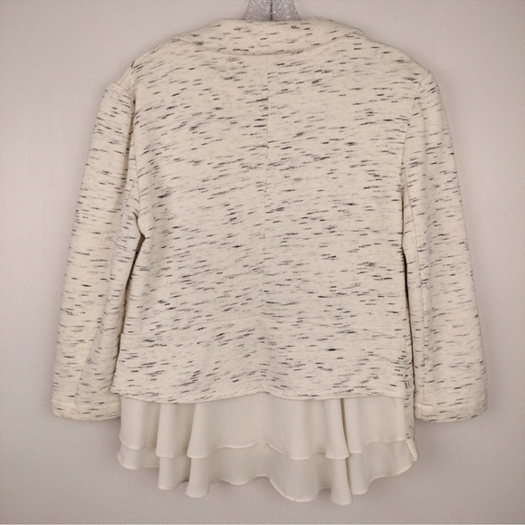 Anthropologie Cream Blazer Textured Knit Jacket - Picture 4 of 7